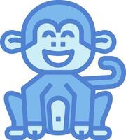 A blue monkey with a smile on its face vector