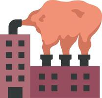 A factory with smoke coming out of the chimney vector