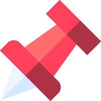 A red pin with a blue arrow pointing to it vector