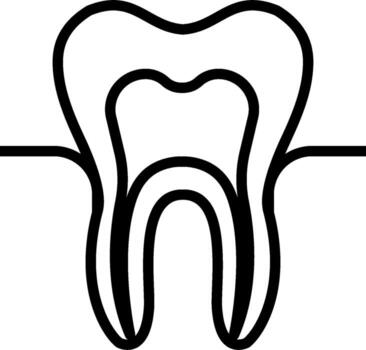 A tooth with a line through it vector