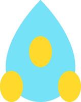 A blue and yellow drop with three yellow dots vector