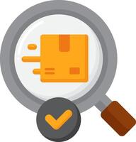 Magnifying box with check icon vector