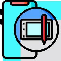 A smartphone with a pen and a tablet vector