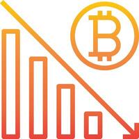 Bitcoin graph with an upward arrow vector