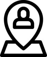 A location marker icon with a person in the center vector