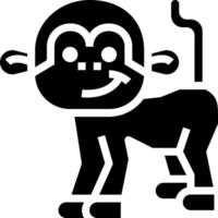 A black and white monkey with a smiley face vector