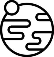 A black and white logo of a globe with a sun vector