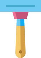 A paint brush with a blue handle and pink handle vector