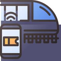 A train with a wifi card and a phone vector