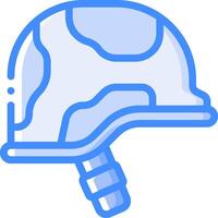 A helmet icon with a blue outline vector