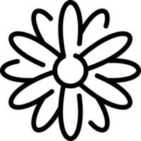 A black and white flower outline on a white background vector