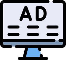 An ad on a computer monitor vector