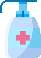 A bottle of hand sanitizer with a cross on it vector