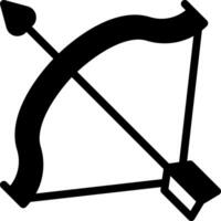 A black and white arrow and bow icon vector