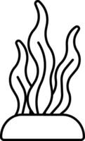 A black and white drawing of a fire vector