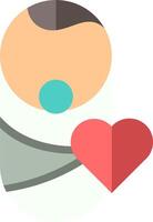 A baby with a pacifier and a heart vector
