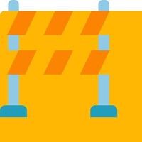 A barrier with two poles and a sign vector