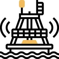 A boat with a tower on top of it vector