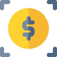A dollar sign in a circle with a yellow background vector