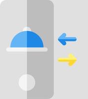 A phone with a blue lid and a yellow arrow pointing to it vector
