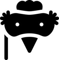 A black and white silhouette of a bird with a hat vector