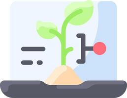 A plant growing in a container with a red button vector