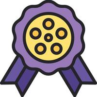 A purple ribbon with a star on it vector