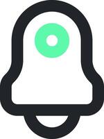 A bell icon with a green circle in the middle vector