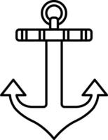 An anchor is shown in black and white vector
