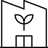 A black and white illustration of a building with a plant growing out of it vector