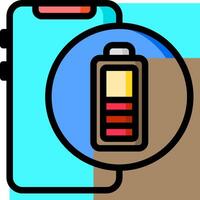 A battery icon with a phone and a battery vector