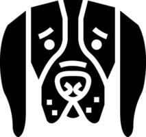 A black and white dog head with a black outline vector