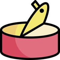 A can of tuna with a knife in it vector