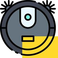 A robot with a yellow and black face vector