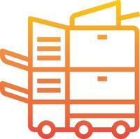 A truck with a stack of boxes on it vector