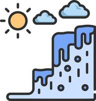 Iceberg icon with sun and clouds vector