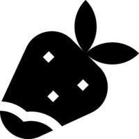 A black and white strawberry icon vector