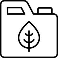 A black and white icon of a bottle with a leaf on it vector