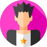 A flat icon of a man with a star on his head vector