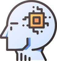 A person with a computer chip in their head vector
