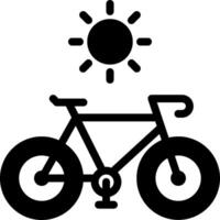 A bicycle with a sun behind it vector