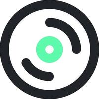 A green circle with a black and white background vector