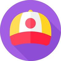 A flat icon of a baseball cap vector