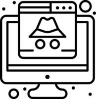 A computer monitor with a hat on it vector