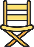 A yellow chair with crossed legs vector