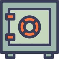 A safe box with a life preserver inside vector