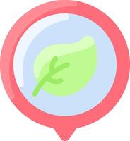 A green leaf in a round button vector