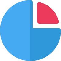 A blue and red pie chart vector