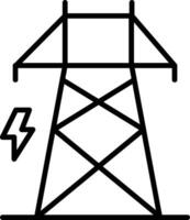 An electric power tower with a lightning bolt vector