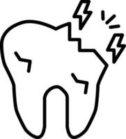 a tooth with a lightning bolt on it vector